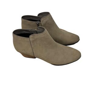 Blondo Villa Ankle Bootie Beige Leather Nubuck Suede Waterproof Womens Size 12